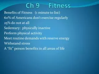 Ch 9 Fitness