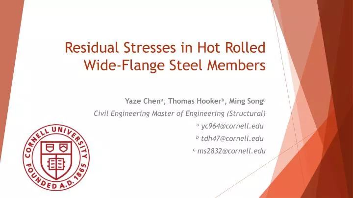 residual stresses in hot rolled wide flange steel members