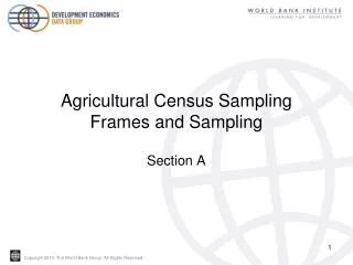 Agricultural Census Sampling Frames and Sampling