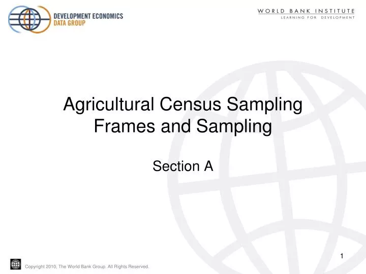 agricultural census sampling frames and sampling