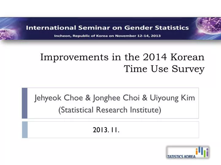 improvements in the 2014 korean time use survey