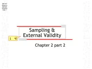 Sampling &amp; External Validity
