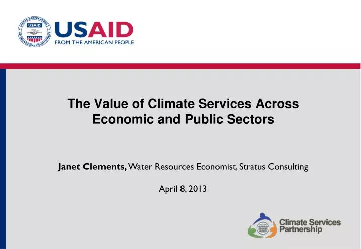 the value of climate services across economic and public sectors