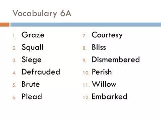 Vocabulary 6A
