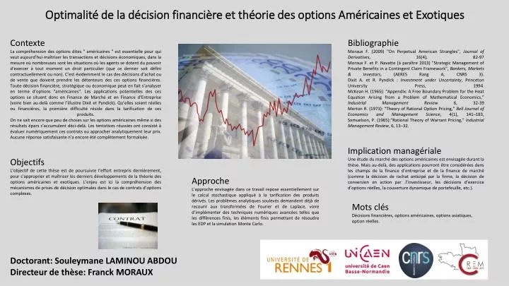 optimalit de la d cision financi re et th orie des options am ricaines et exotiques