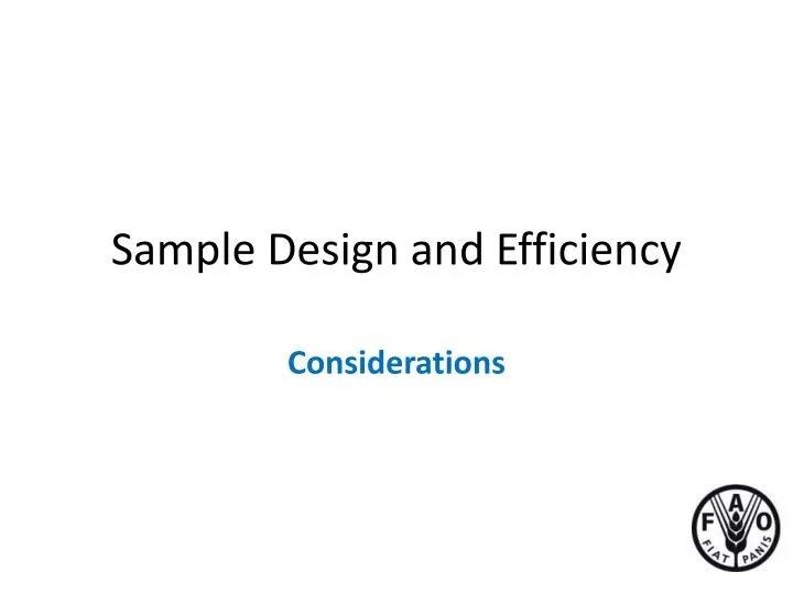 sample design and efficiency