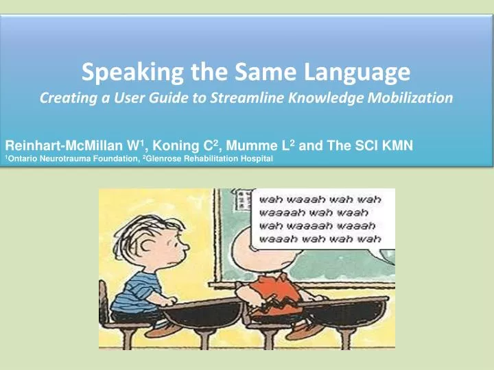 speaking the same language creating a user guide to streamline knowledge mobilization