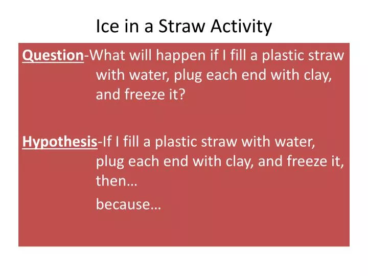 ice in a straw activity