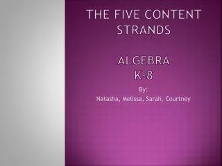 the five content strands algebra k 8