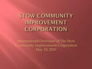 Stow Community Improvement Corporation