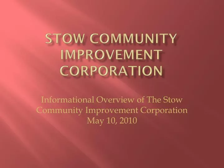 stow community improvement corporation