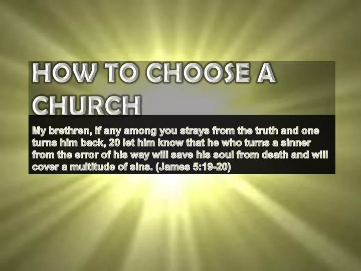 how to choose a church