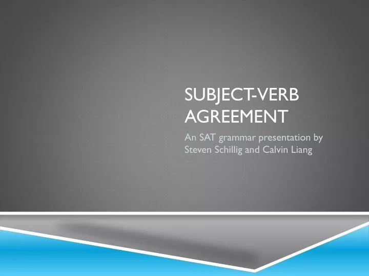 subject verb agreement