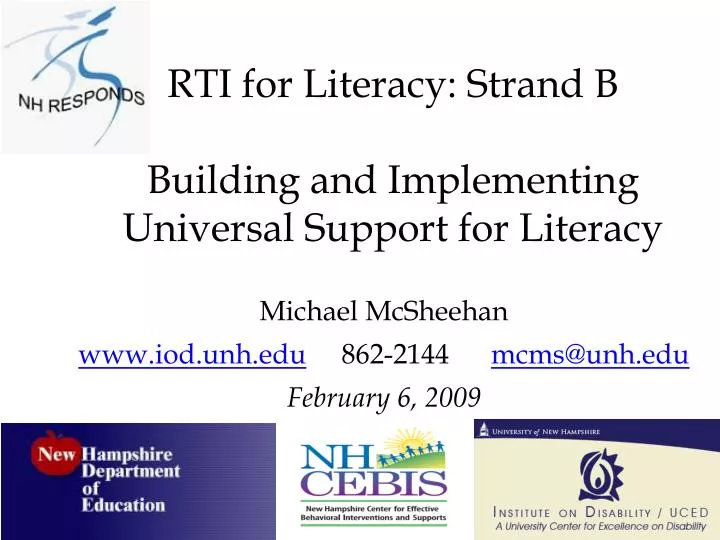 rti for literacy strand b building and implementing universal support for literacy