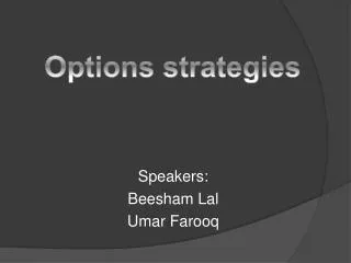 Speakers: Beesham Lal Umar Farooq