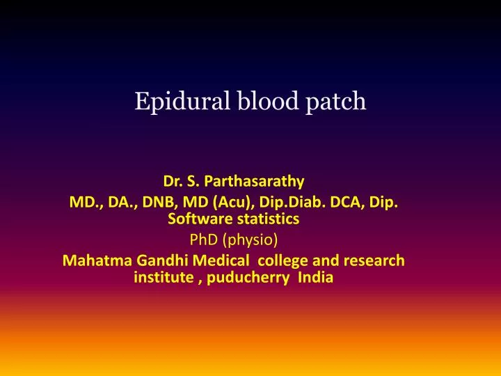 epidural blood patch