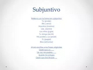 subjuntivo