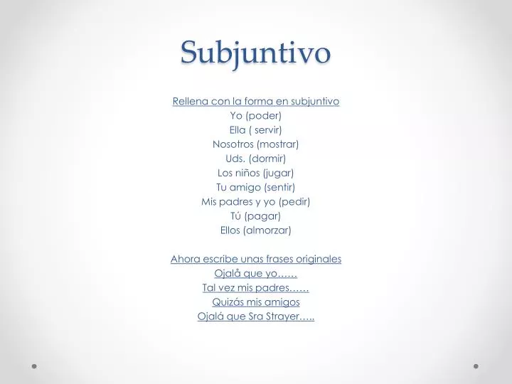 subjuntivo