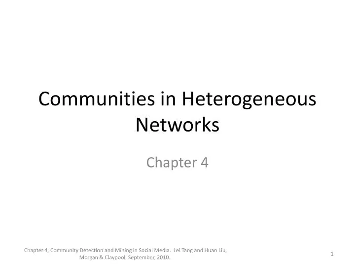 communities in heterogeneous networks