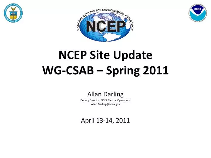 ncep site update wg csab spring 2011