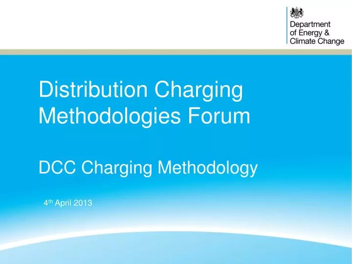 distribution charging methodologies forum