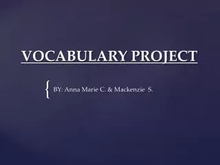 VOCABULARY PROJECT