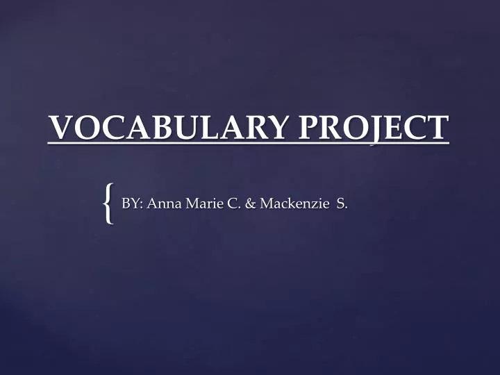 vocabulary project