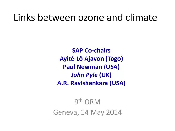links between ozone and climate