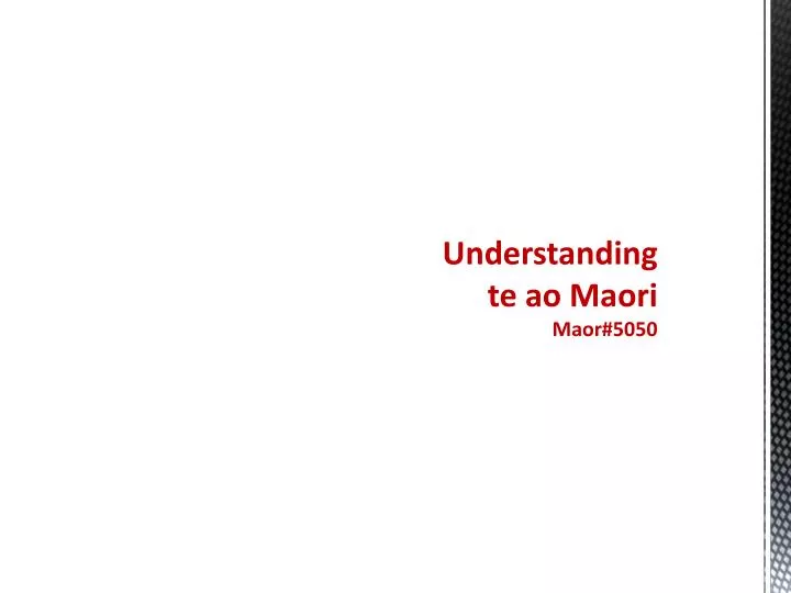 understanding te ao maori maor 5050