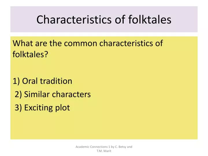 characteristics of folktales