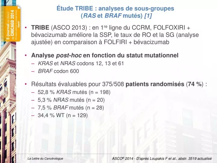 tude tribe analyses de sous groupes ras et braf mut s 1