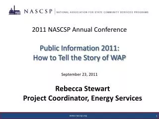 Rebecca Stewart Project Coordinator, Energy Services
