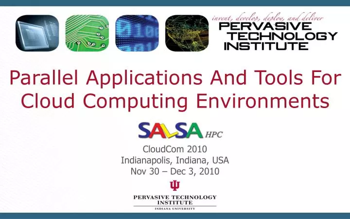 parallel applications and tools for cloud computing environments