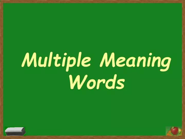 multiple meaning words