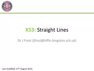 KS3: Straight Lines