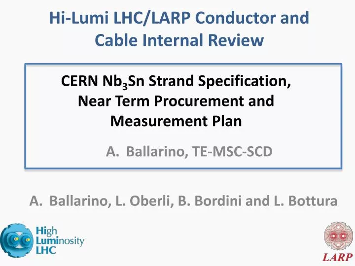 cern nb 3 sn strand specification near term p rocurement and measurement plan