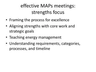 e ffective MAPs meetings: strengths f ocus