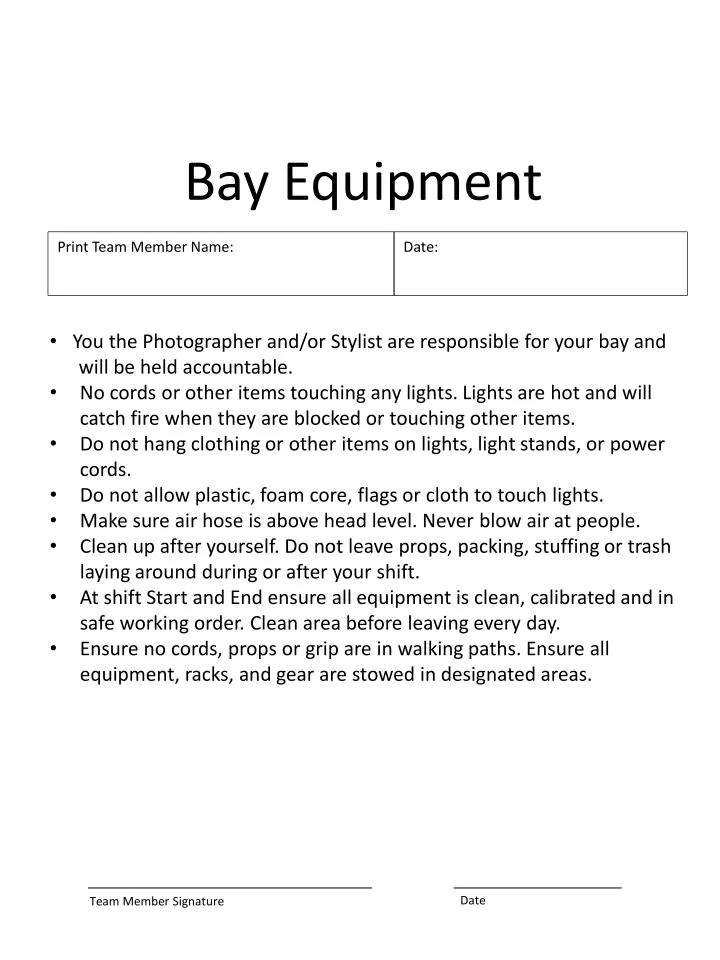 bay equipment