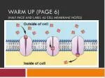 Warm Up (Page 6) (half page and LABEL AS Cell Membrane Notes) - slide 1