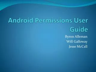 Android Permissions User Guide