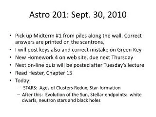 Astro 201: Sept. 30, 2010
