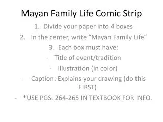 Mayan Family Life Comic Strip