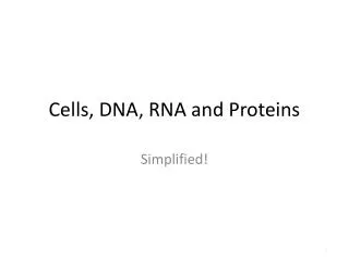 Cells, DNA, RNA and Proteins