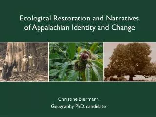 Ecological Restoration and Narratives of Appalachian Identity and Change