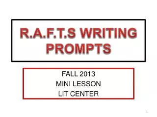 R.A.F.T.S WRITING PROMPTS