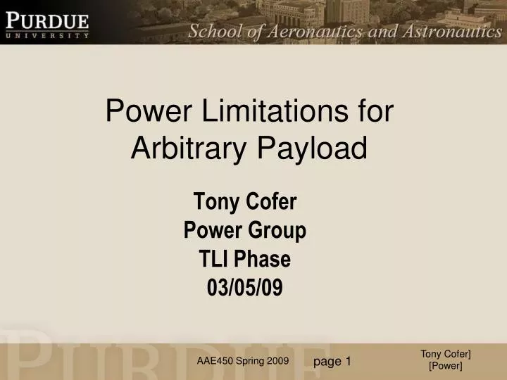 tony cofer power group tli phase 03 05 09