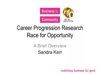 Career Progression Research Race for Opportunity