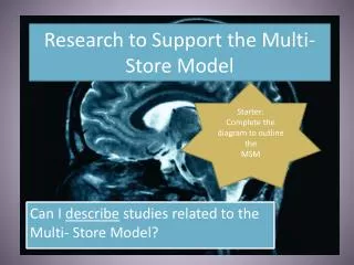 Research to Support the Multi-Store Model