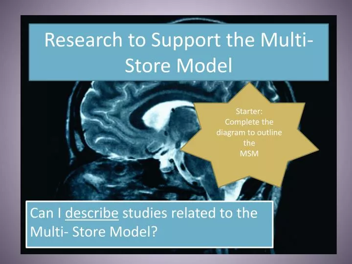research to support the multi store model