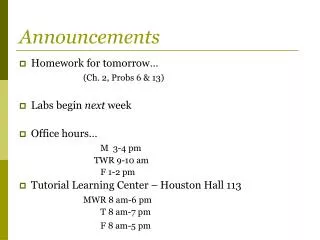 announcements